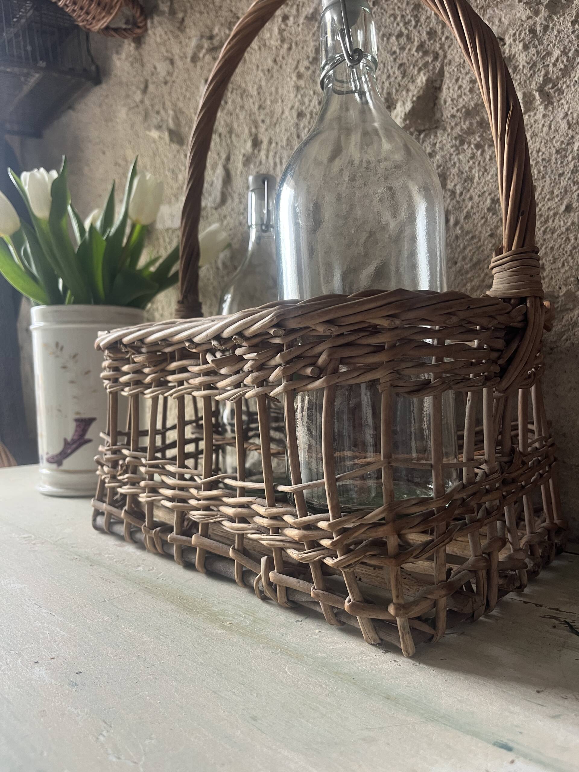 Porte bouteilles rotin – Image 3